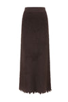 SWAYING 25 Fall/Winter Collection: Fringe-trimmed Yak Wool Maxi Skirt SW-SW25AW3B15C2S2-ZONG (Brown)